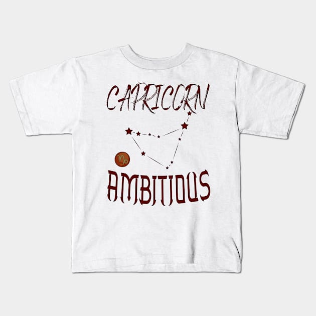 Capricorn Ambitious Kids T-Shirt by KrasiStaleva